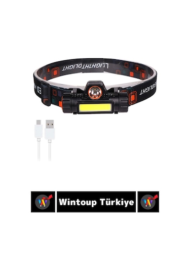 Profesyonel Kamp Avcı Balıkçı Deprem Güçlü Işık Mıknatıslı Sabitleme Şarjlı Powerled Kafa Lambası Çok Renkli