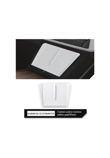 Honeybeeshop Tesla Model X S 2022 2024 İçin Silikon Pedal Kaymaz Sarj Merkezi Konsol Aksesuarı Doku Detaylı Nötr Gri