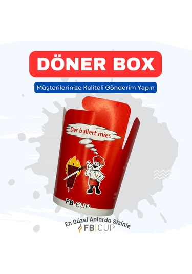Fb Cup Döner Box Renk-kırmızı 26 Oz 500 Adet