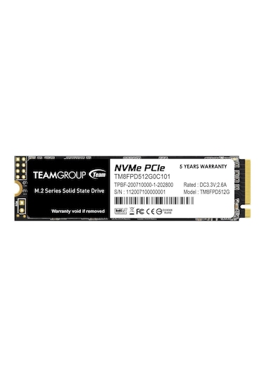 Team MP33 Pro TM8FPD512G0C101 512 GB 2100/1700 MB/S PCIe Gen3x4 NVMe M.2 SSD