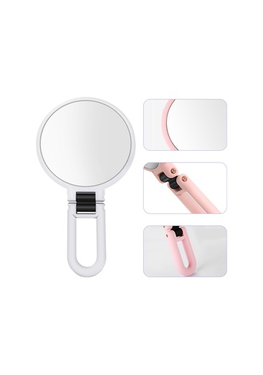 Lemestar 10x Büyütmeli Çift Taraflı Makyaj Aynası - Abs Malzeme, Katlanır, Taşınabilir, Masaüstü/çanta Uyumlu Mor El Aynası Mor