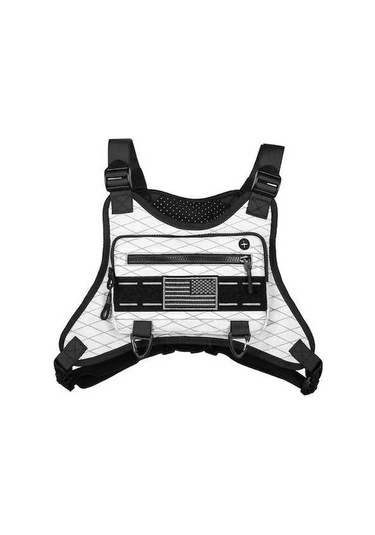 Artfulabode Yeleği Yansıtıcı Su Spor Koşu İçin Göğüs Dikeni Erkekler Çantası Beyaz Alabilir Fp Beyaz