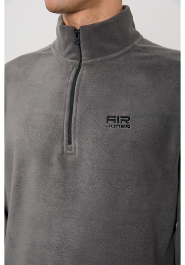 Tommy Life River Koyu Gri Dik Yaka Erkek Polar Sweatshirt - 88310 Koyu Gri