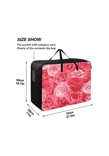 Unimarket Pembe Güller Yorgan Saklama Çantası Büyük Battaniye Dolap Organizatörleri Kral/kraliçe Yorgan, Yastık, Yorgan, Yatak Için Giysi Saklama Torbaları Ecqzvv