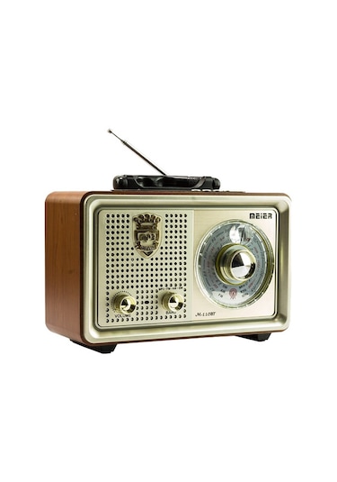 Meier M-110Bt Şarjlı Nostaljik Bluetooth Hoparlör Fm Radyo