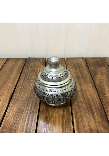 Küçük Boy Bakır Kubbe Şekerlik Gümüş