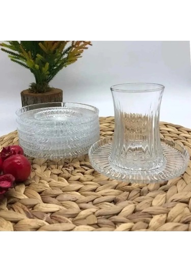 Çeyizci Çarşı 12 Parça Elysia Ithal Çay Takımı Seti Şeffaf