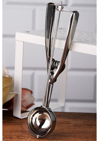 Paslanmaz Çelik Çek Bırak Dondurma Kepçesi Dondurma Servis Kaşığı Gümüş