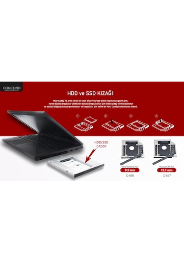 Hdd - Ssd Kızağı 9.5Mm Concord C-856