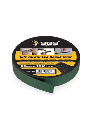 Sgs 2538 Eva Çift Taraflı Köpük Bant 20 Mm 10 Mt