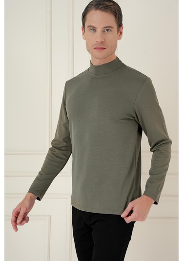 Ts 894 Slim Fit Haki Spor T-shirt Haki