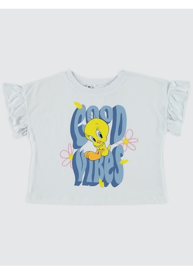 Tweety Kız Çocuk Tişört 2-5 Yaş Beyaz