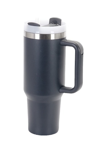 Jzcat Saplı Araba Kolçak Kutusu 304 Paslanmaz Çelik Büyük Kapasiteli Termal Kupa - Siyah B