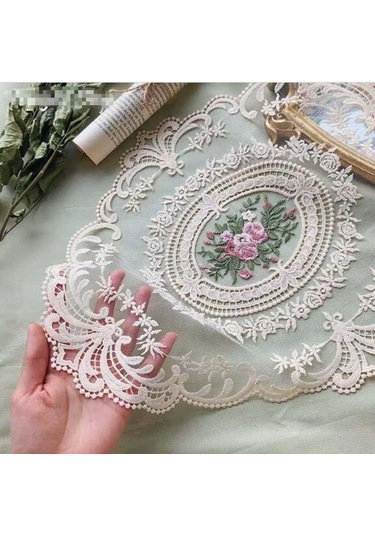 Hangfox 6'lı Gömlek Dokuma Masa Bezi Seti, Fransız Stili El Örgü Minder, Dekoratif Çay Bardağı Altlığı, Pamuklu Organza, Ev Dekoru İçin Bej