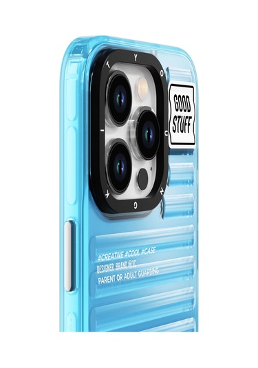 İphone 15 Pro Uyumlu Kılıf Youngkit Luggage Firefly Serisi Kapak Mavi