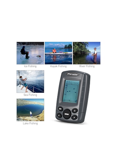 Taşınabilir 2.4 İnç Lcd Balık Bulucu 240ft Derinlik Aralığı Balıkçılık Bulucu Kablolu Sonar Sensör Dönüştürücü İle
