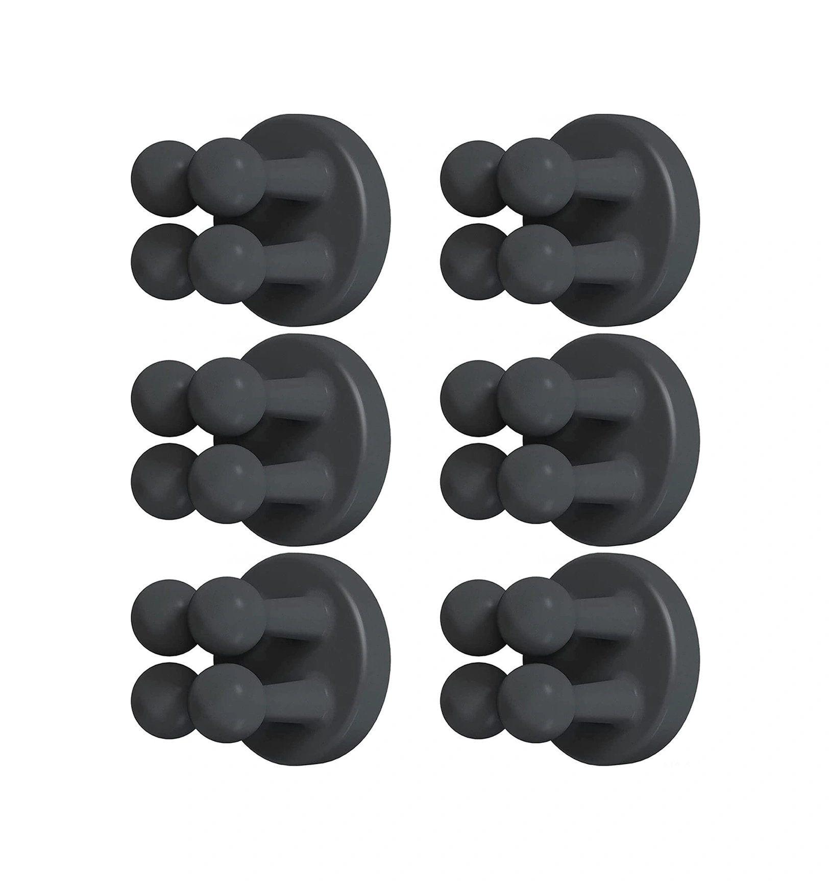 Dianziye Otomatik Yapışkan Silikon Çok Amaçlı Duvar Demiri 6 Adet - Siyah/beyaz - Düz Yüzeyler İçin Siyah