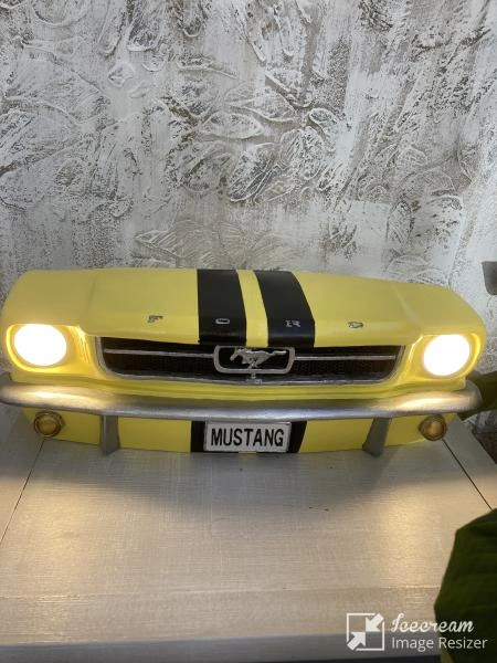 Işıklı Mustang Duvar Obje Araba, Sarı Siyah