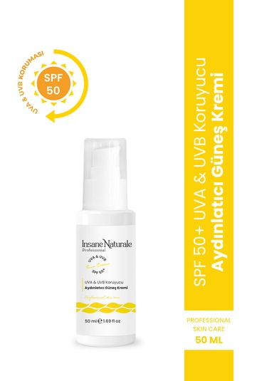 Aydınlatıcı Spf 50 Uva & Uvb Koruyucu Güneş Kremi 50 Ml