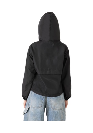 Riverstorm Kadın Siyah Su Geçirmez Ve Rüzgara Dayanıklı Kapüşonlu Cepli Çıt Çıtlı Mevsimlik Yağmurluk Siyah