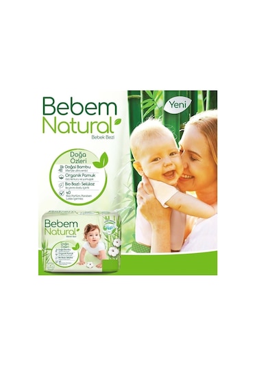 Bebem Natural Bebek Bezi 2 Numara Mini Jumbo Aylık Paket 168 Adet