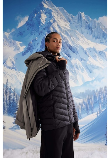 DeFactoFit Su İtici İnce Yağmurluk,Kalın Mont 2'li Set Kapüşonlu Fermuarlı Su Geçirmez C6055AX24WNKH464