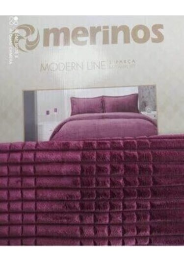 Modern Lıne 3 Parça Battaniye Seti Cherry