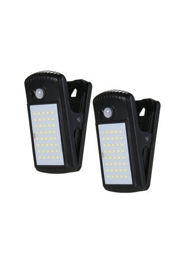 L6060-2 40leds Açık Güneş Işıkları Klipsli Hareket Sensörü Siyah Siyah