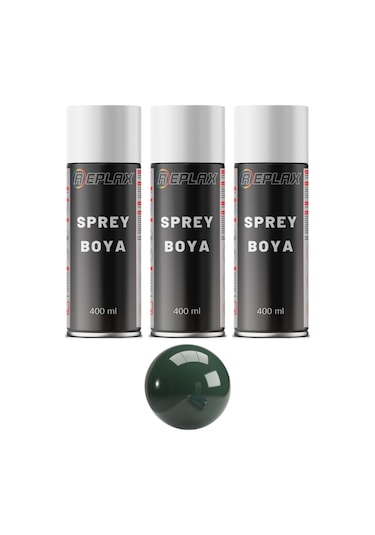 3 Adet Ral 6005 Koyu Çit Yeşili Sprey Boya 400 Ml.