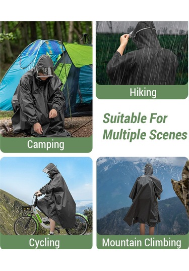 Ximistore9 A Tipi Asker Yeşili Çok Amaçlı Yağmurluk - Mont, Panço, Çadır Ve Nem Engelleme Padı Fonksiyonlarıyla, 230t Nilon, Hafif Ve Taşınabilir Haki