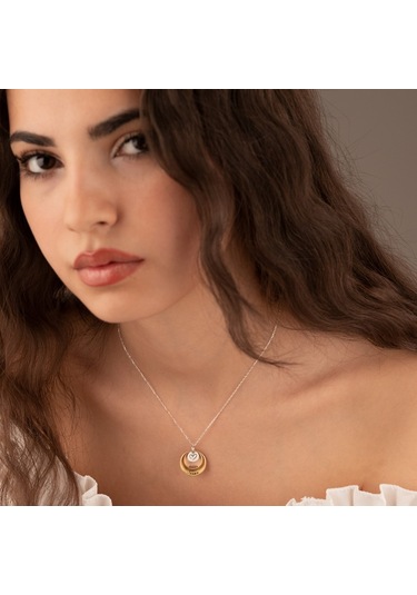 Dkmn Gümüş 925 Ayar Gümüş İç İçe 3 Levhalı İsim Kolye