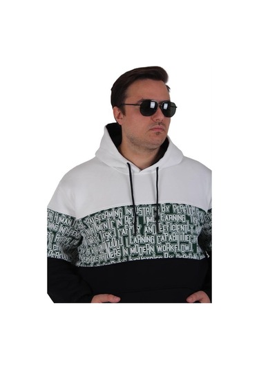 Starbattal Büyük Beden Kapüşonlu 3ip Sweat Transforming 25713 Ekru Ekru