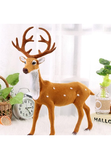 Geeksen Sarı Renkli Mini Geyik Figürü Noel Ağaçları İçin Dekoratif Süs