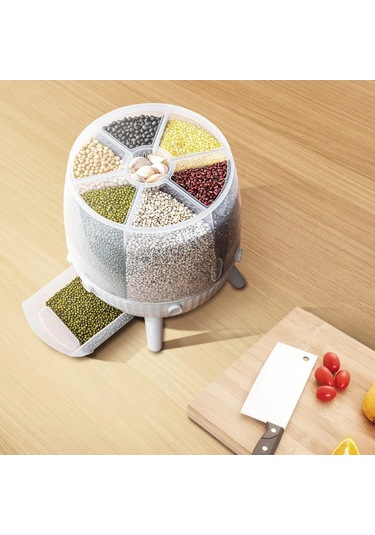 6 Bölmeli 360 Derece Dönebilen 6 Lt Bakliyat Organizeri 5256 Çok Renkli