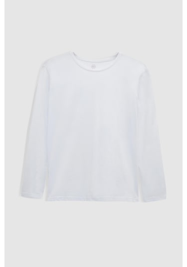 Ds Damat Slim Fit Beyaz Bisiklet Yaka %100 Pamuk Nefes Alabilen Uzun Kollu Body T-shirt 4hc14ort0007m 801