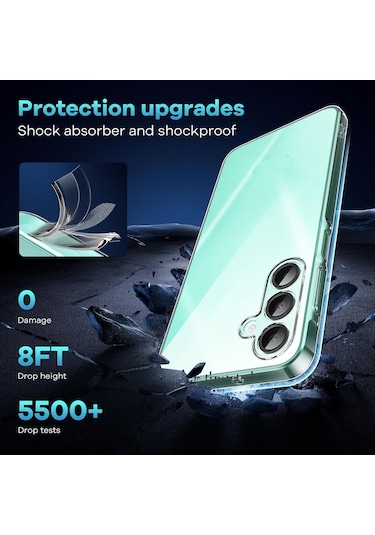 Samsung Galaxy Uyumlu A16 Kılıf Şeffaf Silikon + 9h Ekran Koruyucu Cam