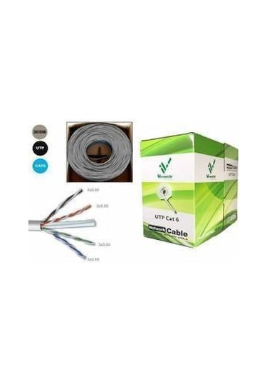 Versatile Cat6 Kablo 305 Metre Ethernet Kablosu Gri Pvc