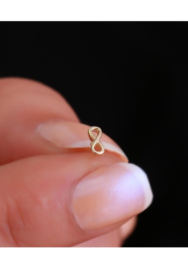14 Ayar Altın Sonsuzluk Figürlü Tragus Piercing Sarı Altın