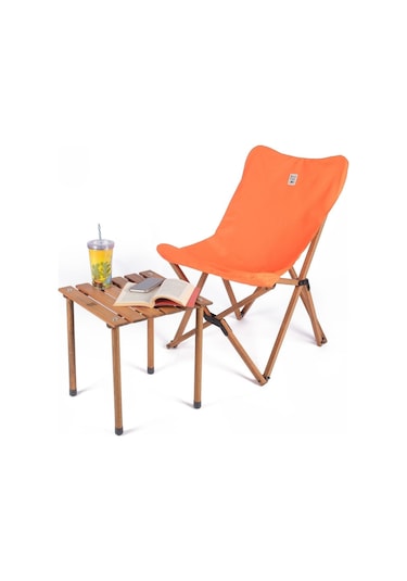 Bag The Joy 40 x 40 x 40 CM Ahşap Katlanır Kamp Masası - Kahverengi