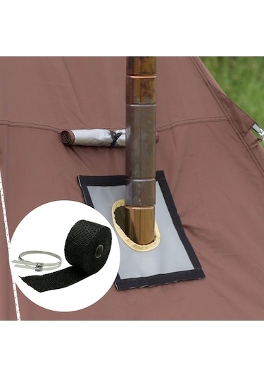 Ganzhoushop Yanmaz Tüp Suntek Sobaları Sarma Sarma Sarma Manifoldları M Isı Için Egzoz Bandı Baca Araba 5 Za Siyah