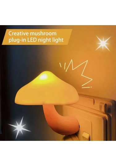 Tcherchi Sevimli Mantar Led Başucu Tak-çalıştır Gece Lambası Sarı