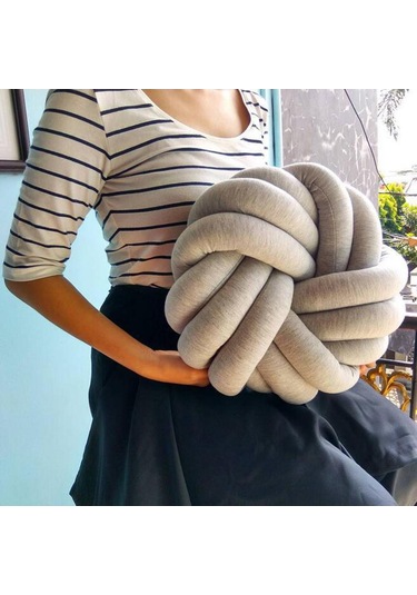 Suntek 4 Renk Peluş Dekoratif Kırlent Yumuşak Arka Koltuk Gri Gri