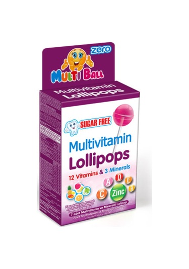 Multiball Şekersiz Multivatamin Lolipops