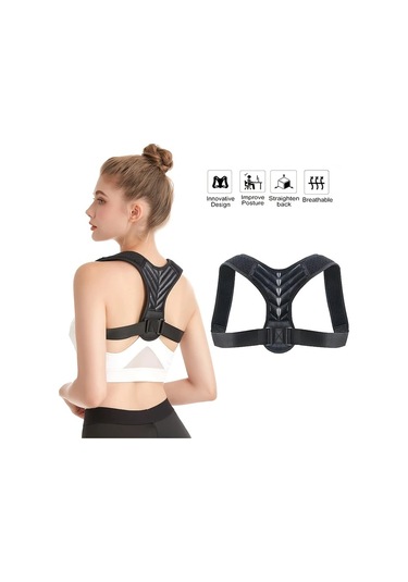 Chenkestoreone M Sku Erkek Kadın Ayarlanabilir Bel Desteği Postür Korse Nefes Alabilir Ofis Spor