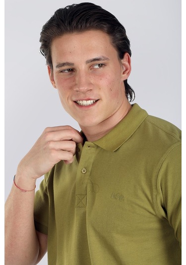 Lee Cooper Twıns 1 Erkek Pike Polo Yaka T-Shırt Yağ Yeşili-17952-Yağ Yeşili Yeşil