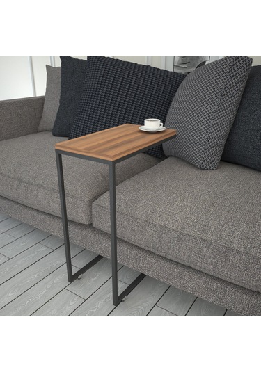 Callen Yan Sehpa & Tekerlekli Servis Sehpası Metal Ceviz