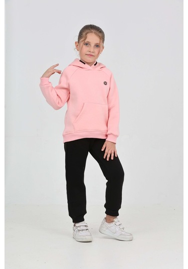 Toontoy Kız Çocuk Garni Nakışlı Eşofman Takım Pembe