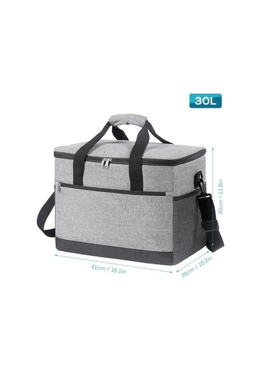 Funtree 30l Isolate Soğutucu Çanta, Sızdırmaz Öğle Yemeği Tote, Piknik Ve Kamp İçin Gri