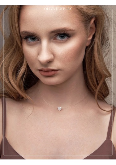 Jp Olıva 925 Ayar Gümüş Doğal Sedefli Misina Üzerinde Kolye 182784892 Beyaz