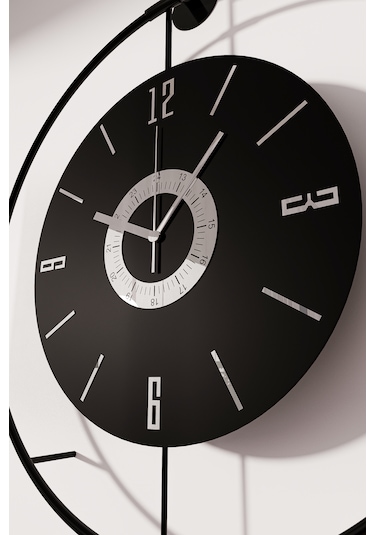 Timelles Blackberry Kadran Seri - Kırılmaz Göbek -Büyük Boy(50X75CM) - Metal (MOBİLYA) Duvar Saati